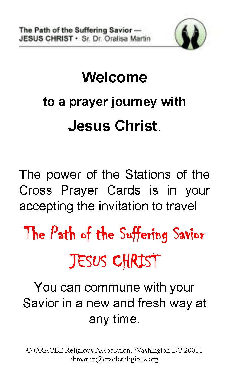 Conference Packet - Prayer Cards Intro.